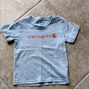 Carhartt Light Blue Kids Tee with Red Logo